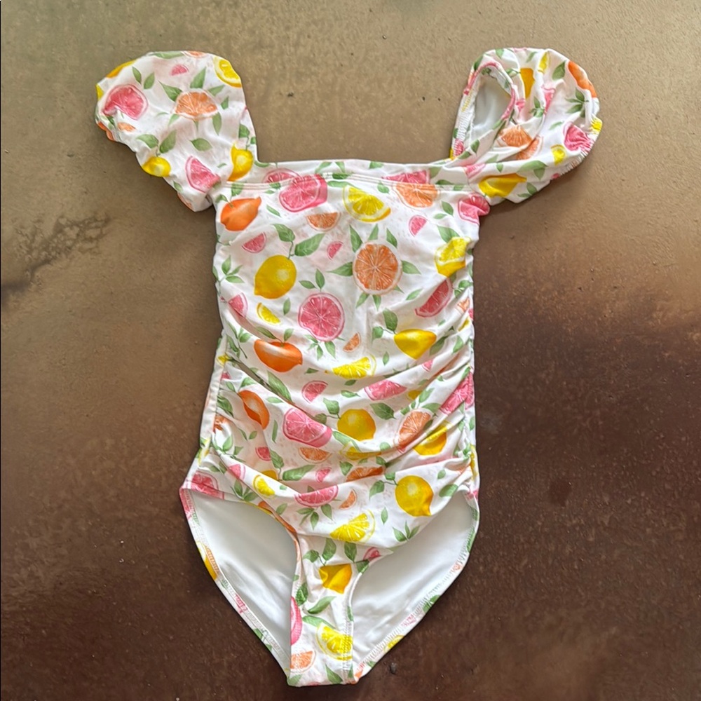 Fruit Print Pink Dessert Modest One Piece XS